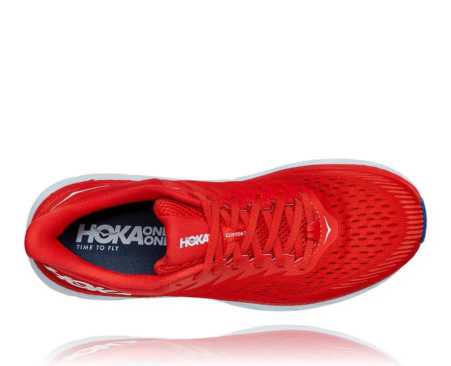 Tenis Hoka One One Masculino Vermelhas/Branco - Clifton 7 - 745-WCJMKB